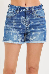 Risen - Classic Denim Paisley Shorts