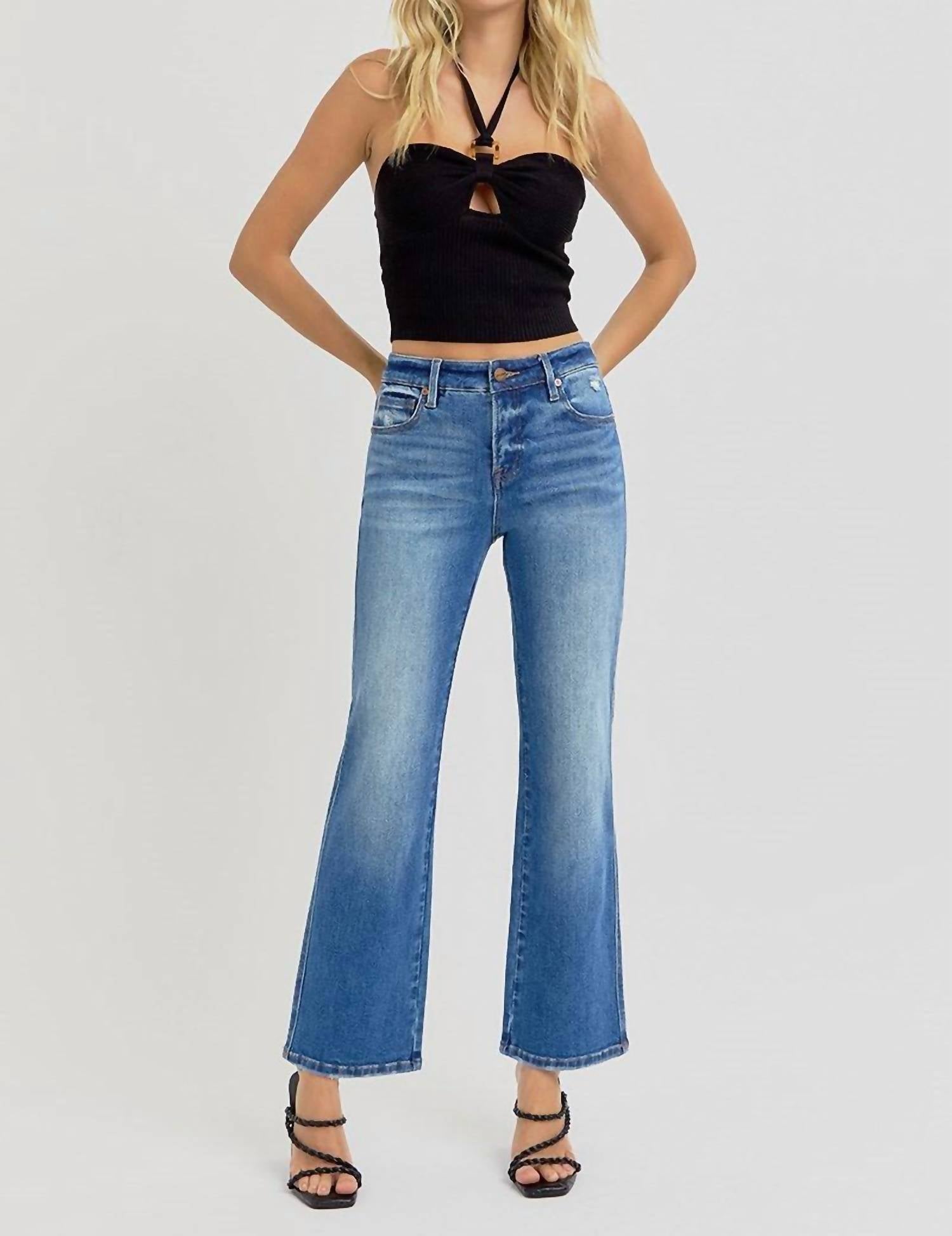 Risen - Dani High Rise Jeans - blue - clothing - cotton - blend