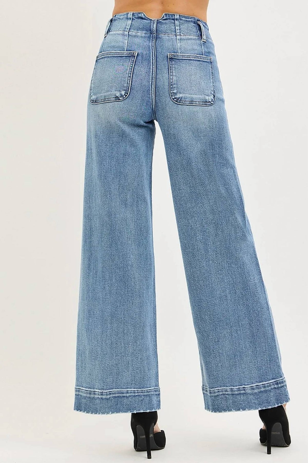 Risen - High Rise Ankle Wide Seam Jeans
