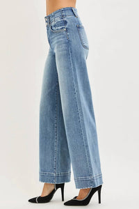 Risen - High Rise Ankle Wide Seam Jeans