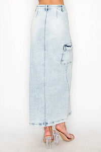 Risen - High Rise Cargo Maxi Cargo Skirt