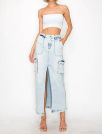 Risen - High Rise Cargo Maxi Cargo Skirt