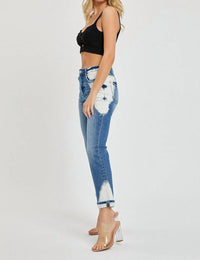 Risen - High Rise Medium Bleach Denim Jeans