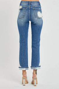 Risen - High Rise Medium Bleach Denim Jeans
