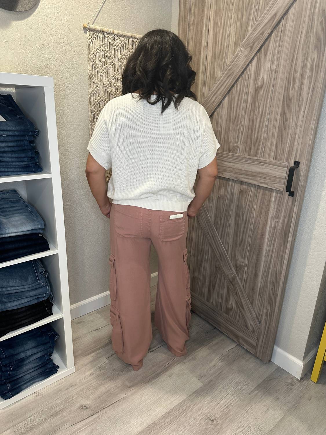 Risen - Jeans High Rise Wide Leg Tencel Multi Pocket Cargo Pants - clothing - flare - jeans