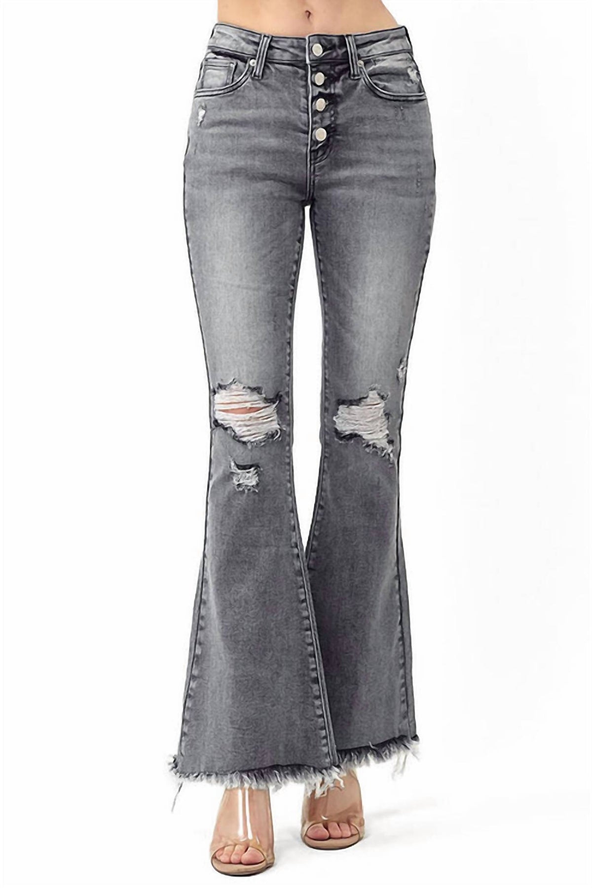 Risen - Mid Rise Flare Jeans