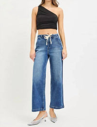 Risen - Remy Side Stripe Elastic Cropped Jeans