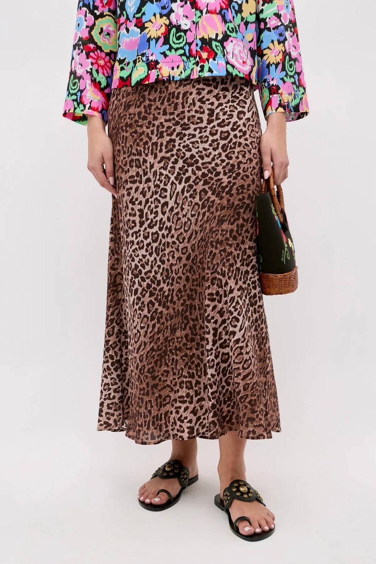 Rixo - Kelly Silk Midi Skirt