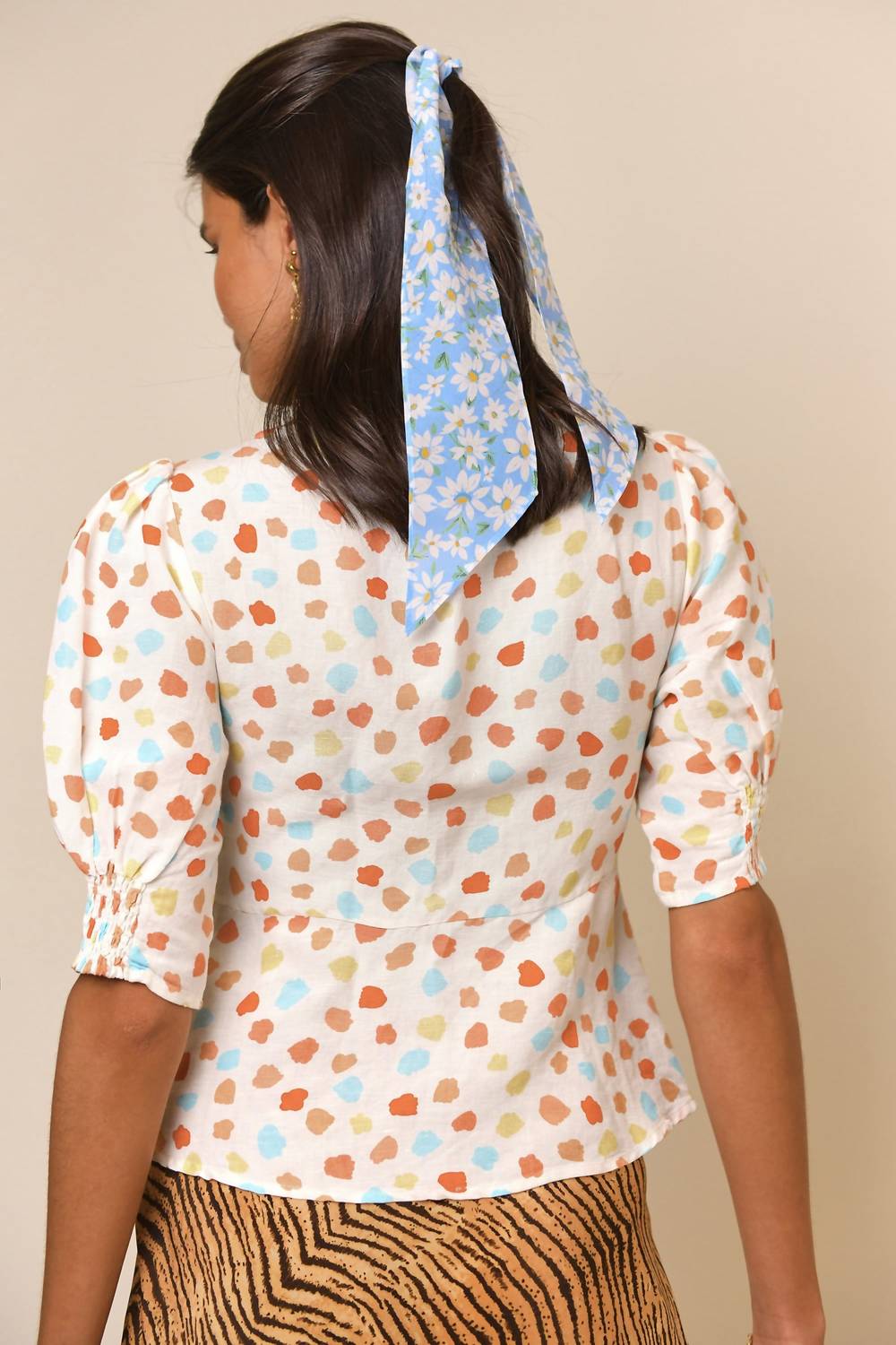 Rixo - Palma Top - blouses - clothing - linen - blend