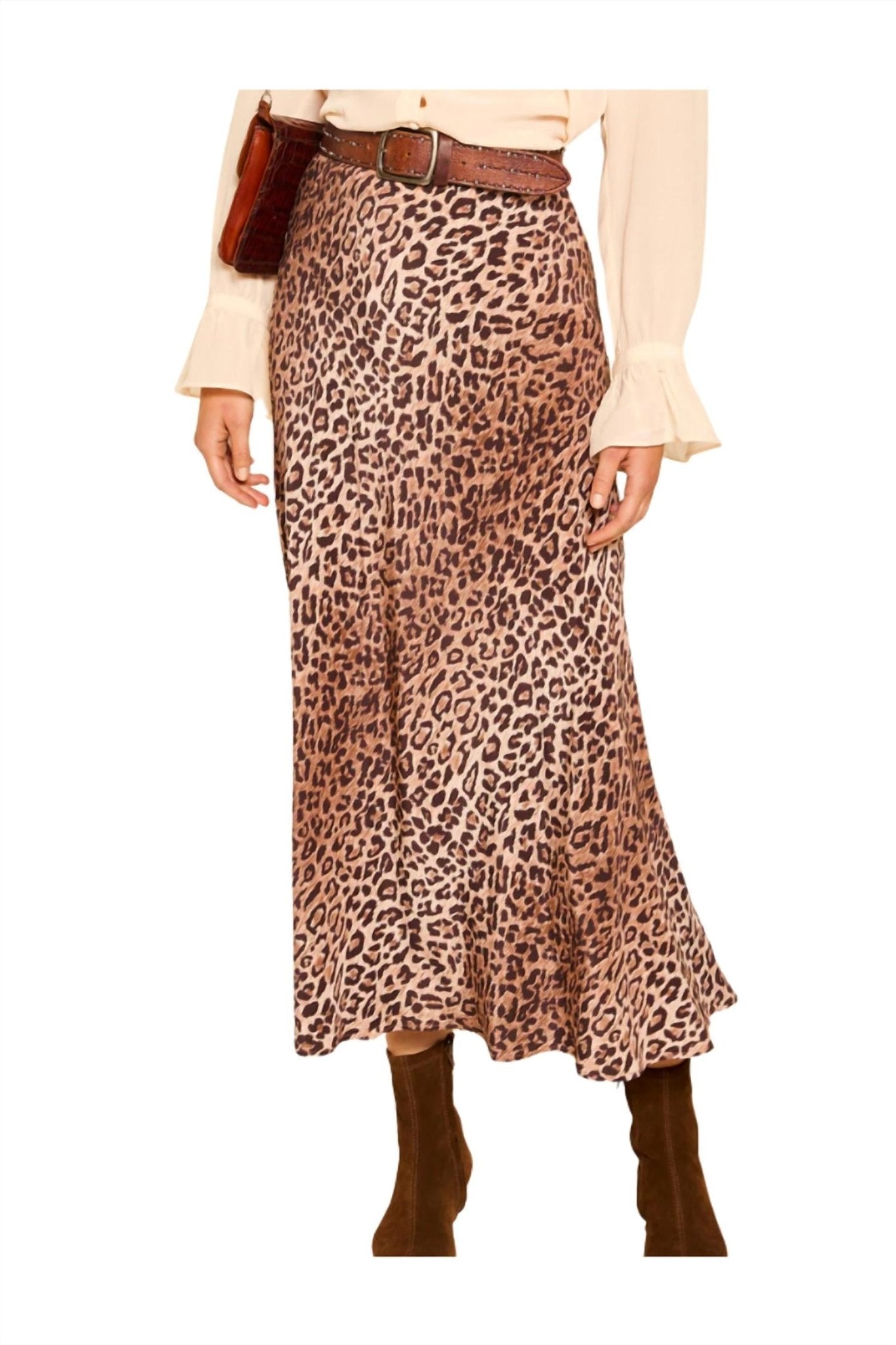 Rixo - Women's Kelly Skirt - animal - brown - clothing
