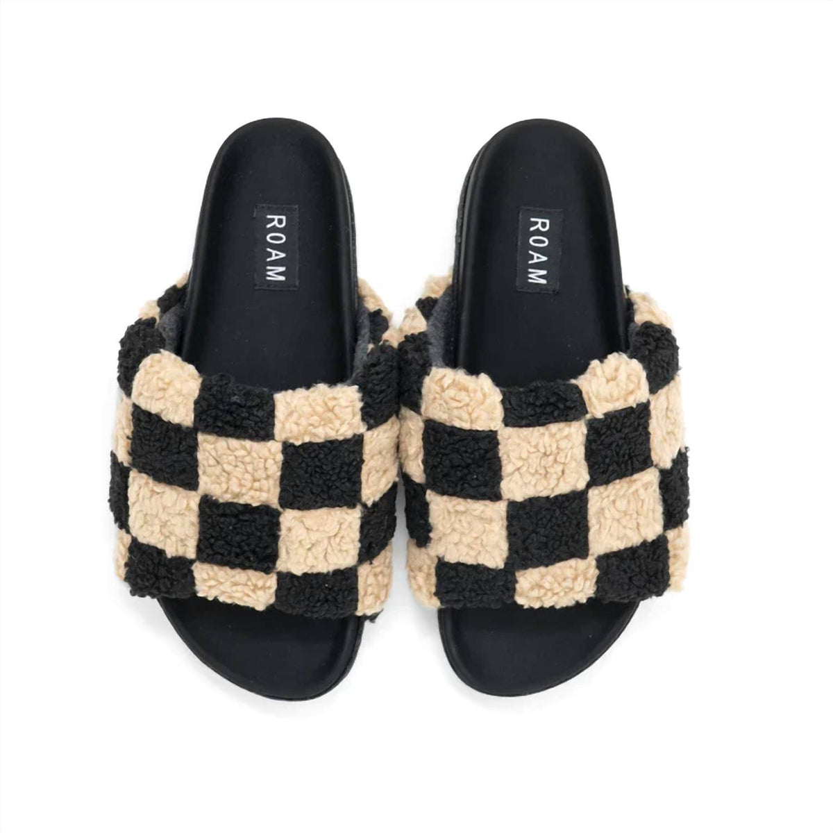 Roam - Women's Fuzzy Checkered Slides