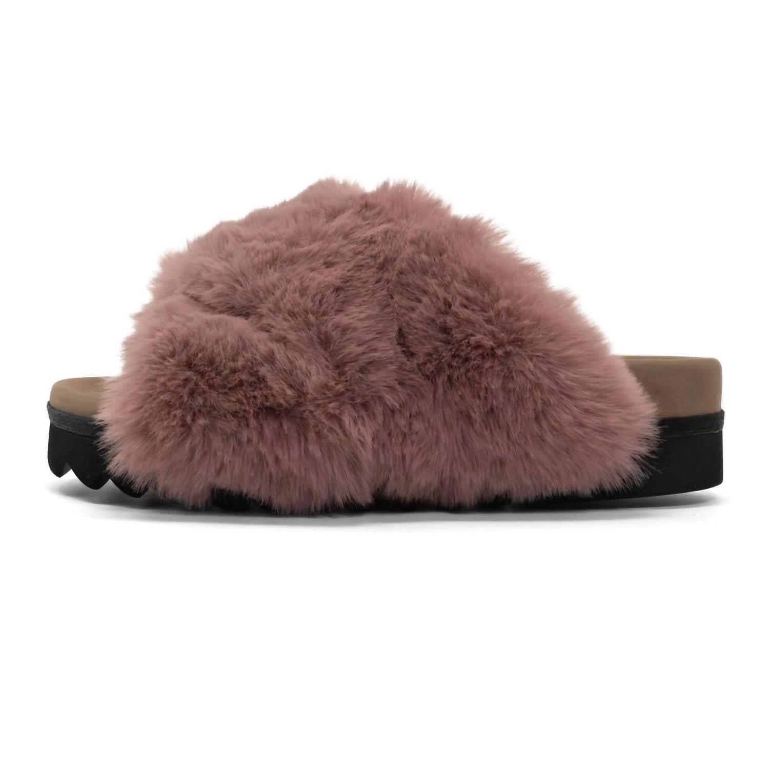 Roam - Women's Cloud Slippers - faux - fur - pink - shoes