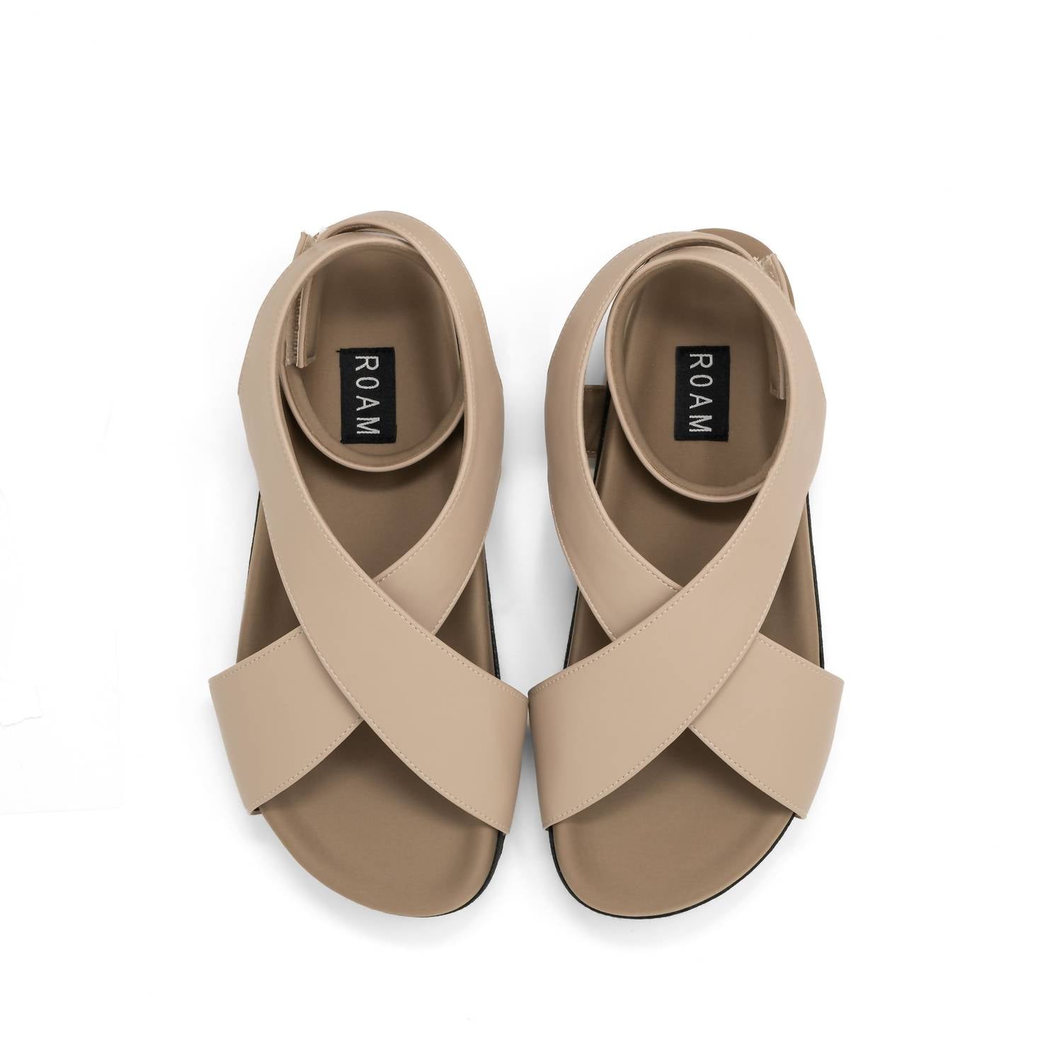 Roam - Women's Crossover Sandal - beige - leather - sandals