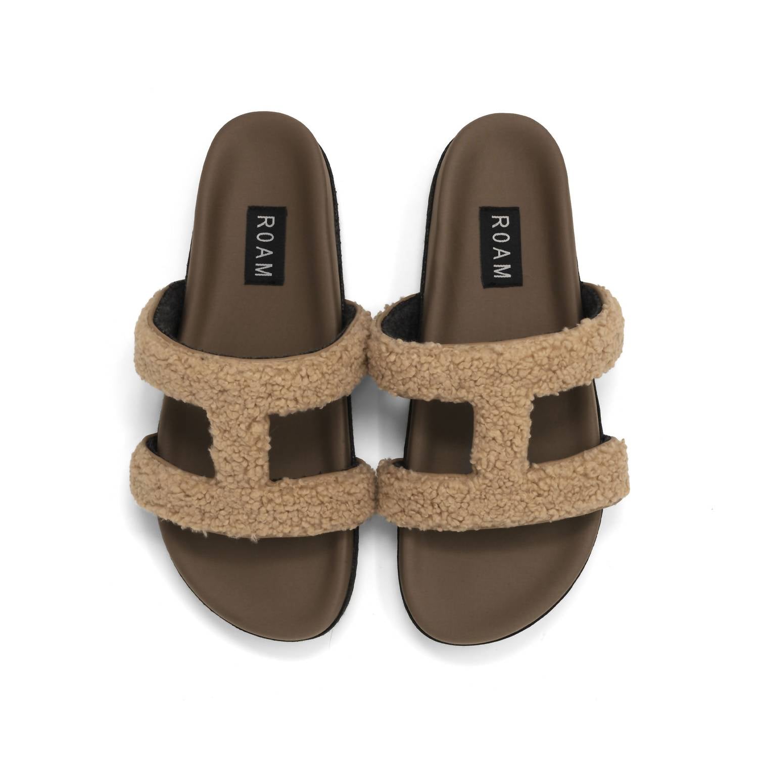 Roam - Women's Fuzzy Cuff Sandal - beige - sandals - shoes