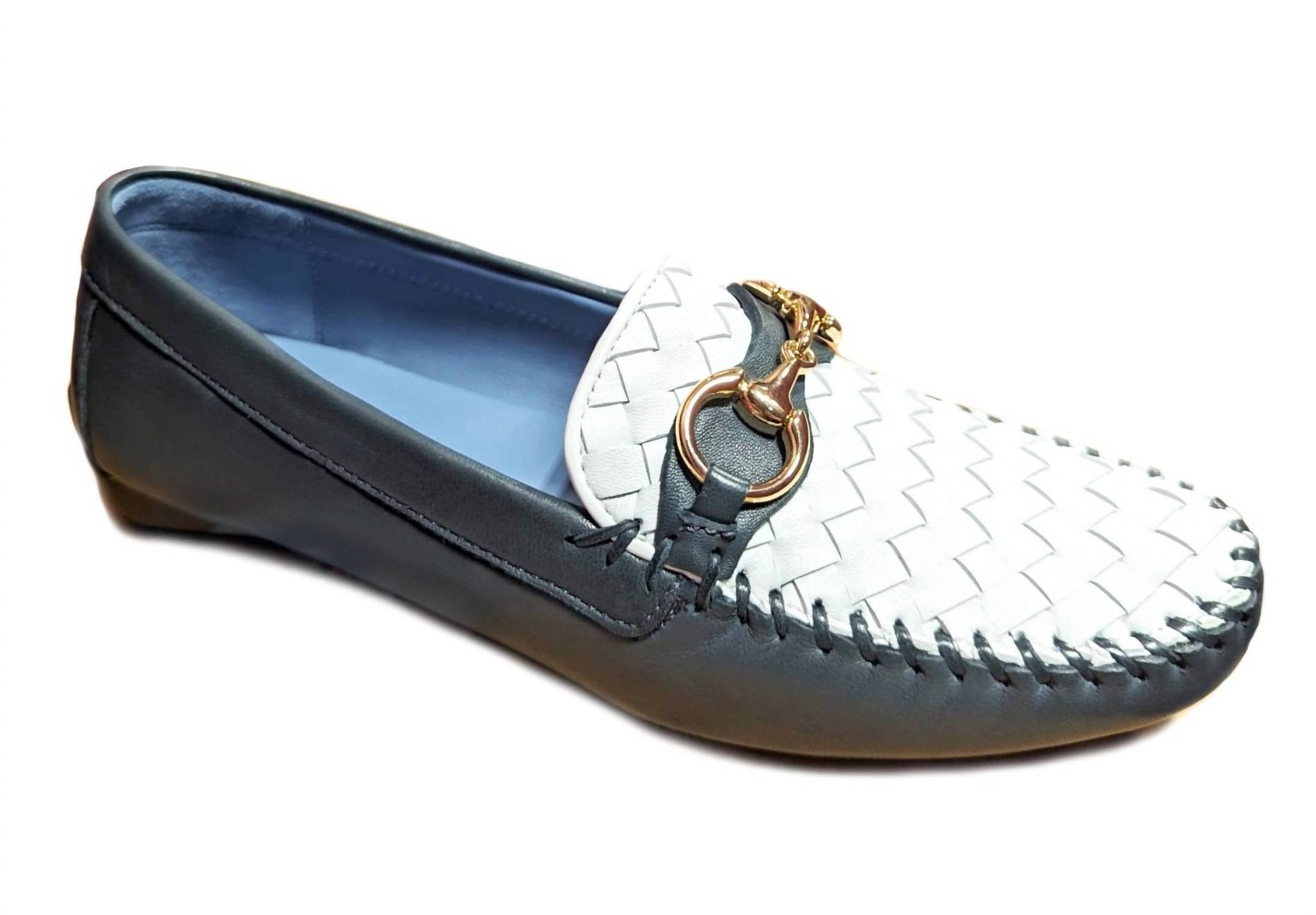 Robert Zur - PERLATA NAVY/WHITE - blue - flats - leather