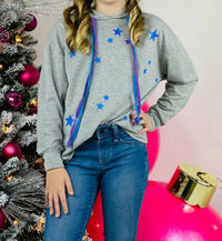 Rock Candy - Girl's Ombré Star Hoodie - clothing - graphic - grey