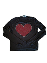 Rock Candy - Girl's Sequin Heart Long Sleeve Tee - black - clothing - graphic