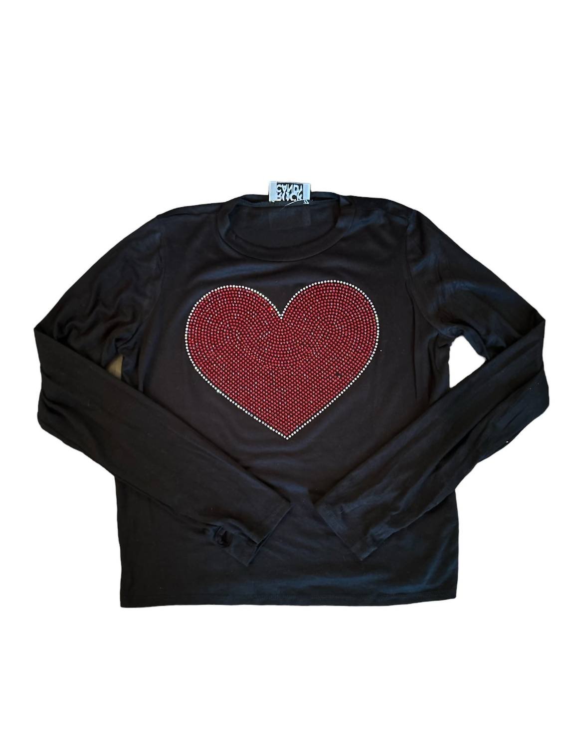 Rock Candy - Girl's Sequin Heart Long Sleeve Tee - black - clothing - graphic