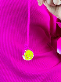 Rock Candy - Girl's Smiley Drawstring Slinky Rib Hoodie - clothing - hoodies - kids