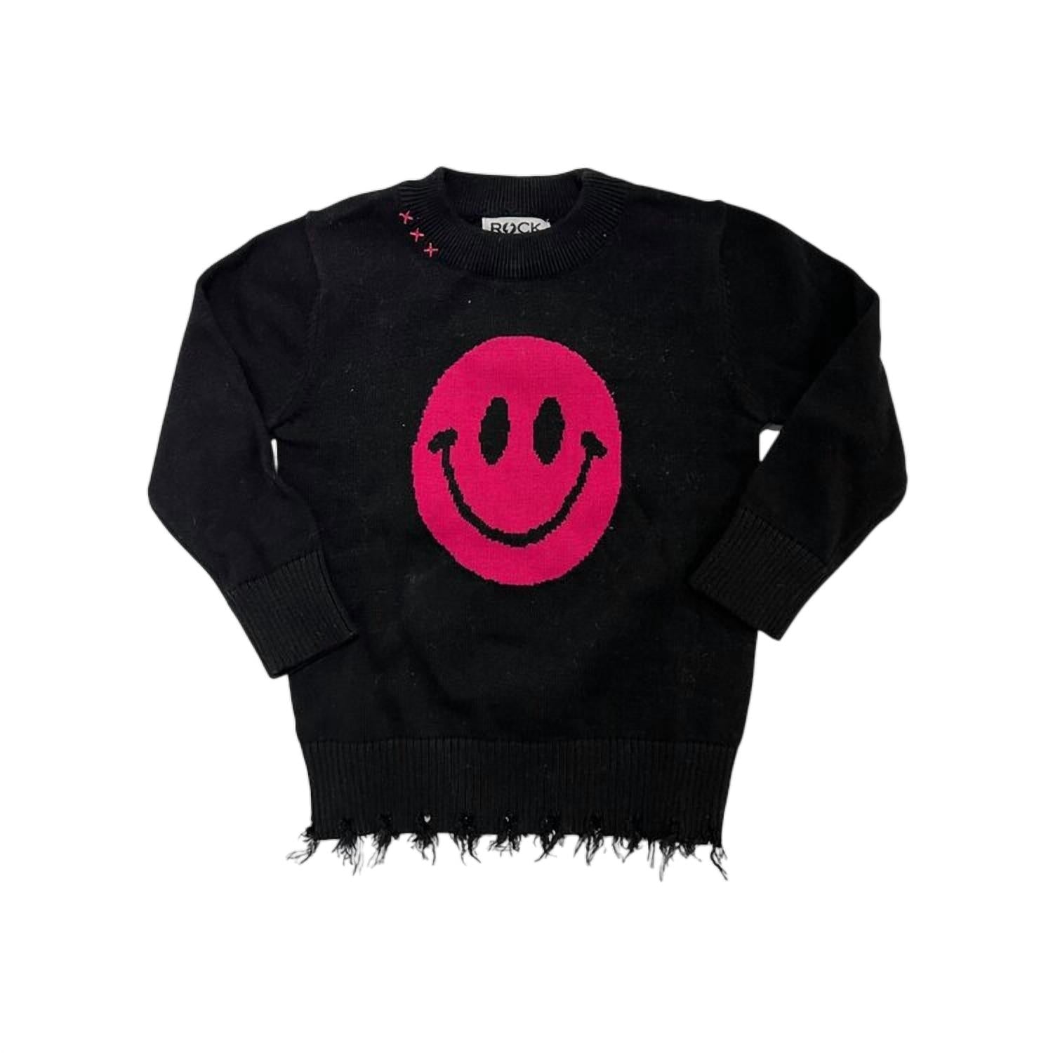Rock Candy - Girl's Smiley Sweater - black - clothing - graphic