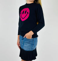 Rock Candy - Girl's Smiley Sweater - black - clothing - graphic
