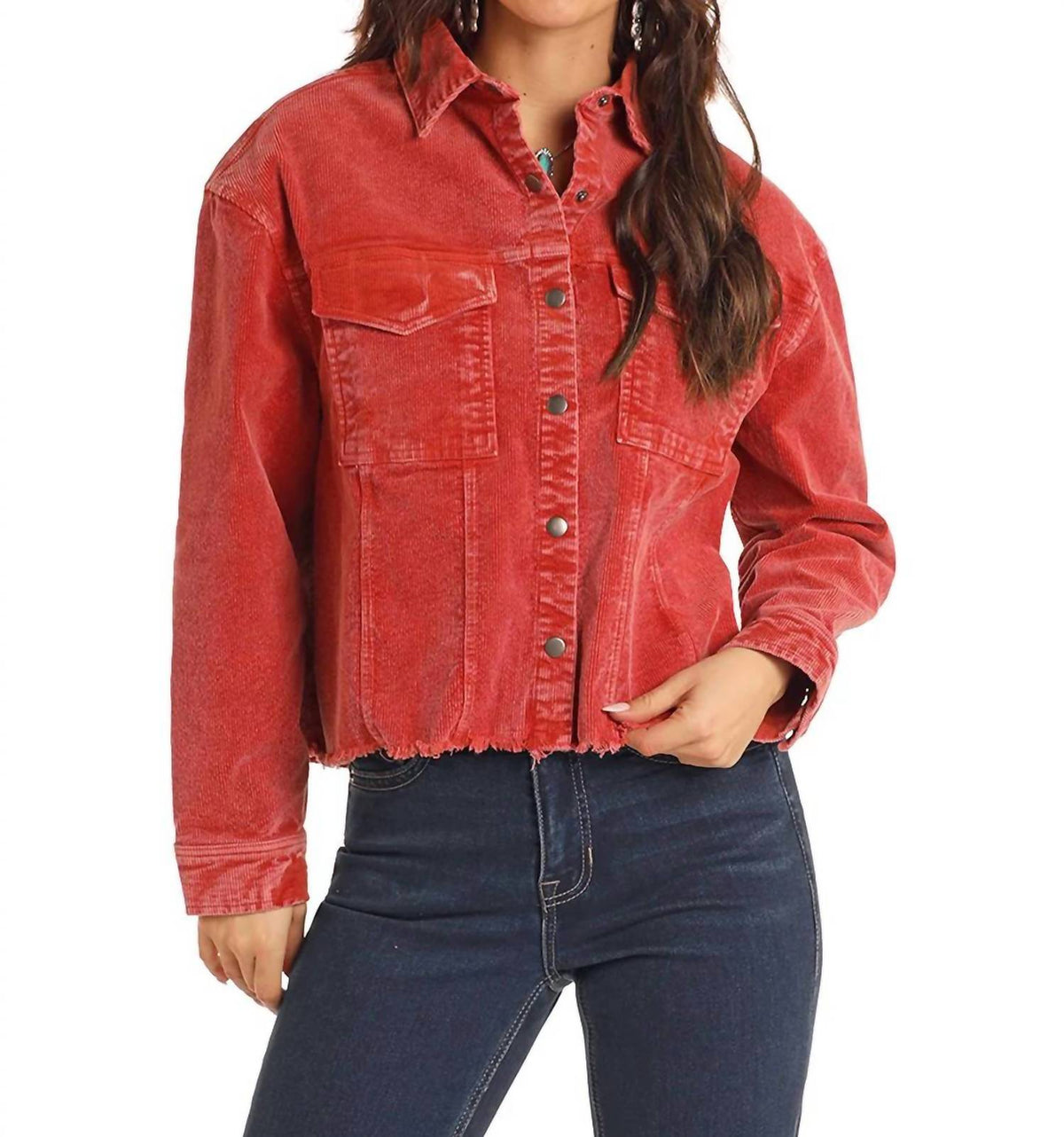 Rock & Roll Cowgirl - Corduroy Snap Shacket