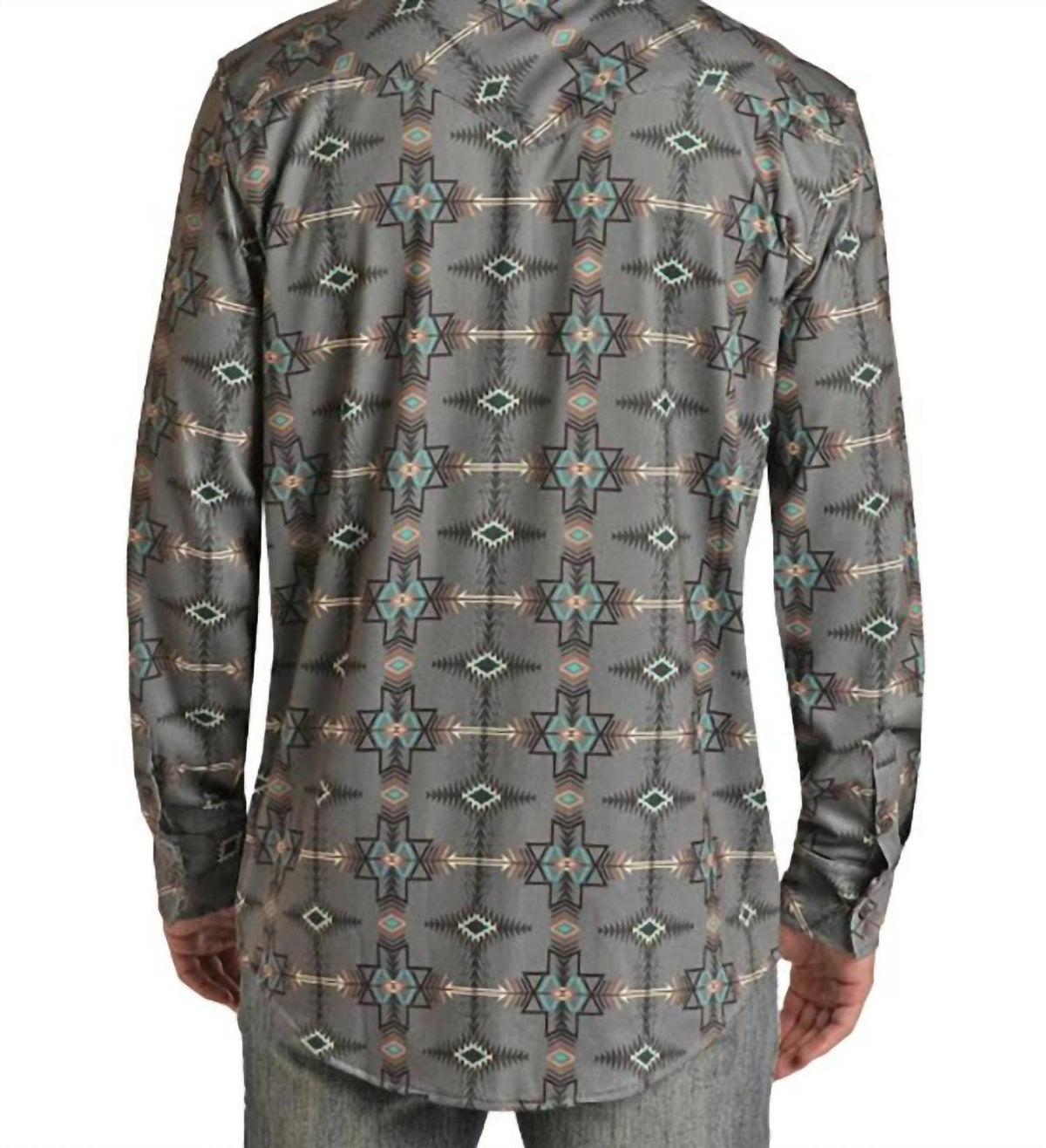 Rock & Roll Denim - Brushed Knit Aztec Button Down Shirt
