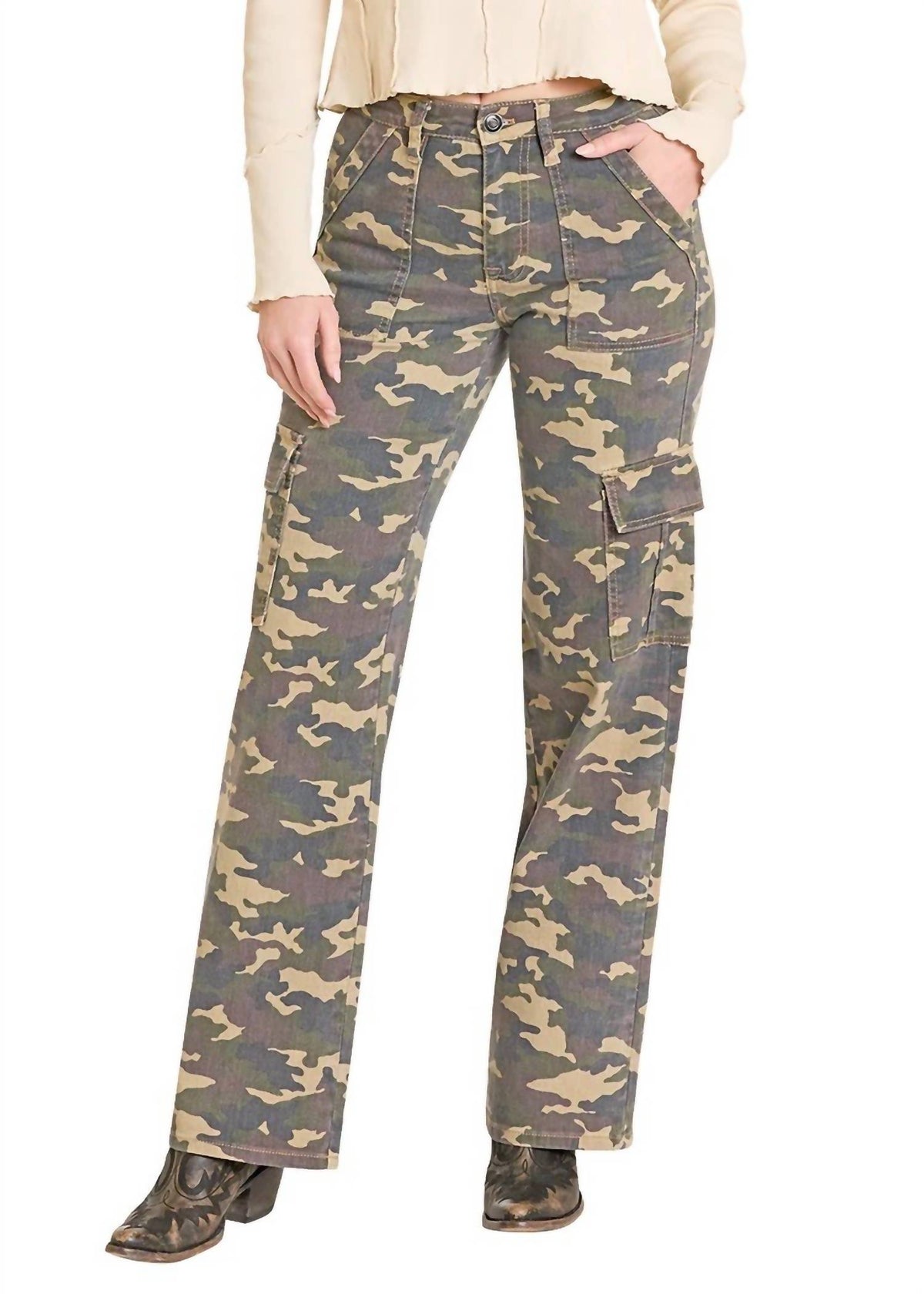 Rock & Roll Denim - Cargo Relaxed Flare Pants