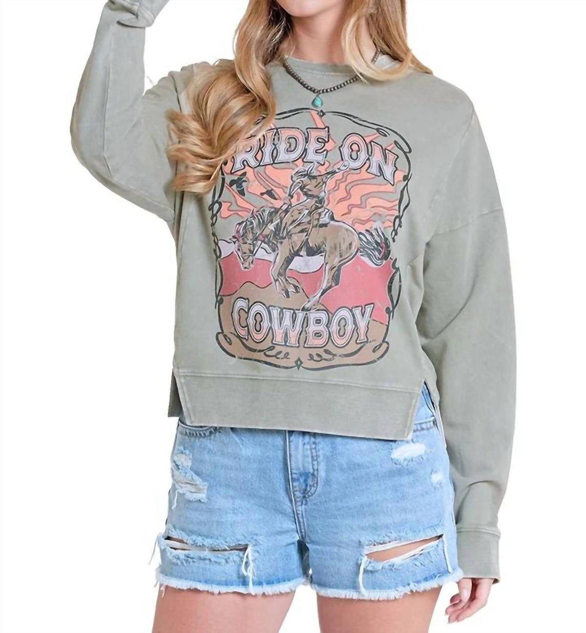 Rock & Roll Denim - Graphic Pullover Sweatshirt With Vents
