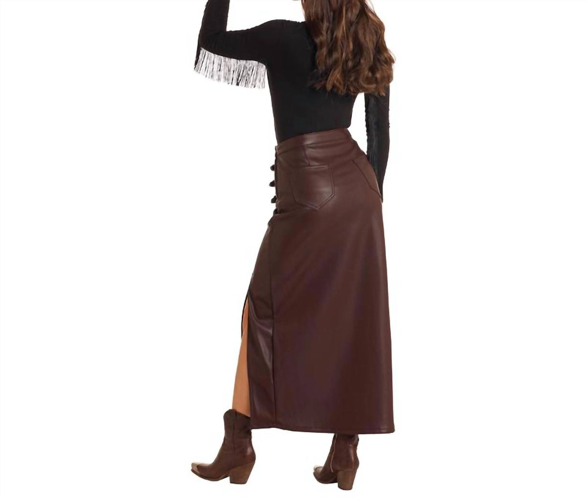 Rock & Roll Denim - Pleather Maxi Skirt