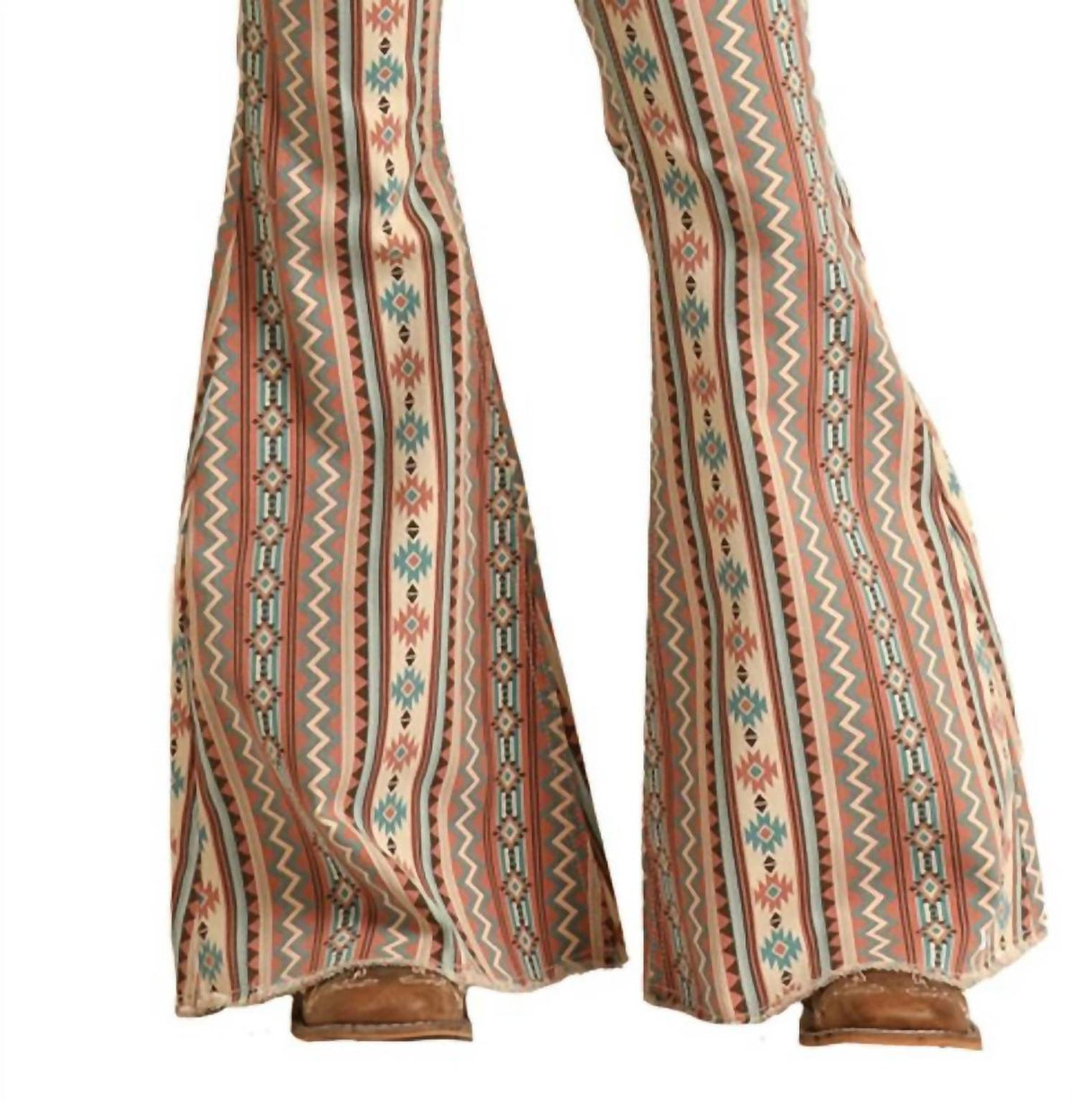 Rock & Roll Denim - Stripe Aztec Bell Bottom Jeans