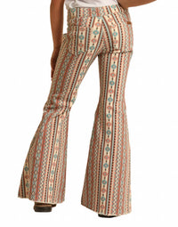 Rock & Roll Denim - Stripe Aztec Bell Bottom Jeans