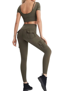 Rockstar Peach - Sgt Pocket Leggings - clothing - directbrandpartner - green