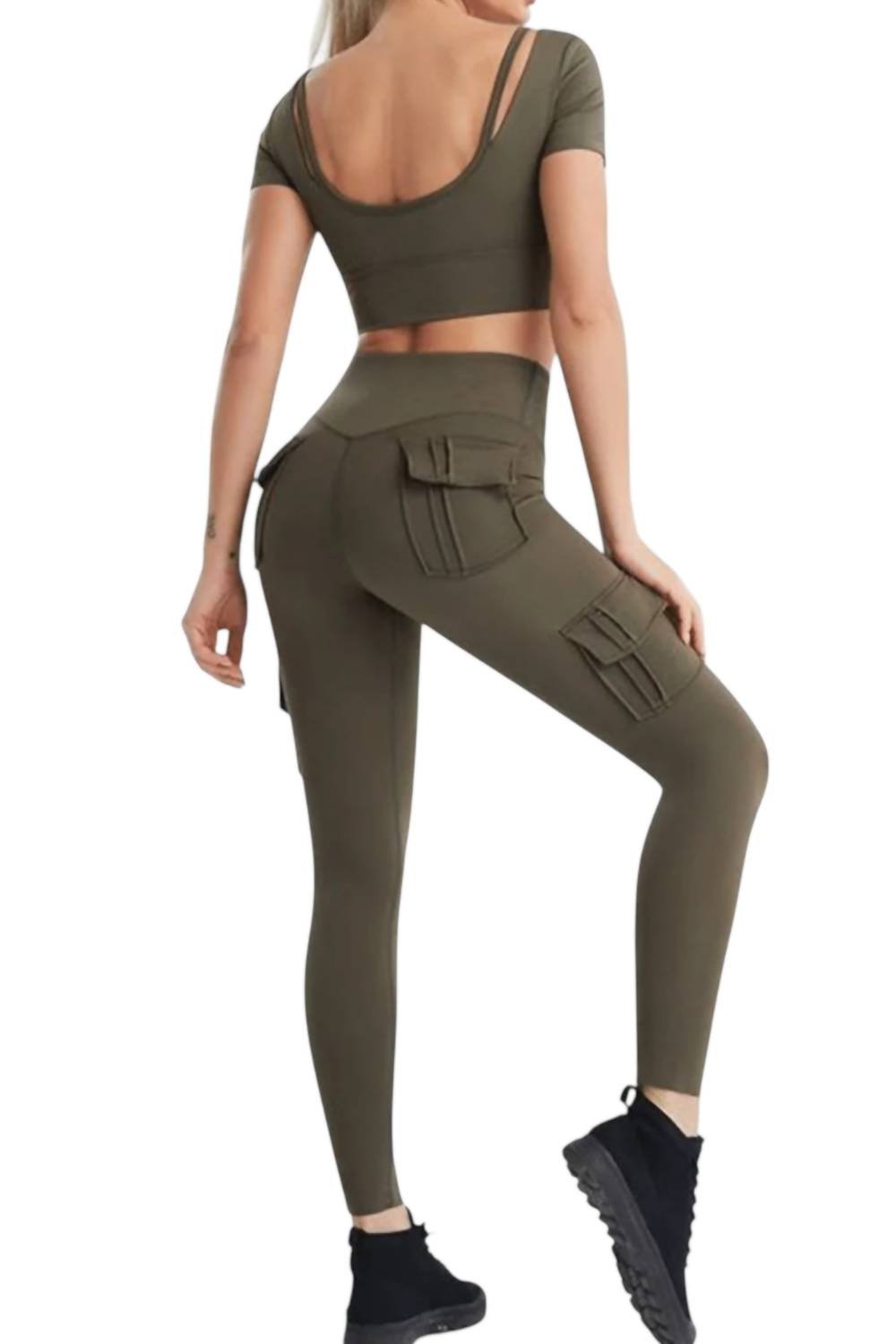 Rockstar Peach - Sgt Pocket Leggings - clothing - directbrandpartner - green