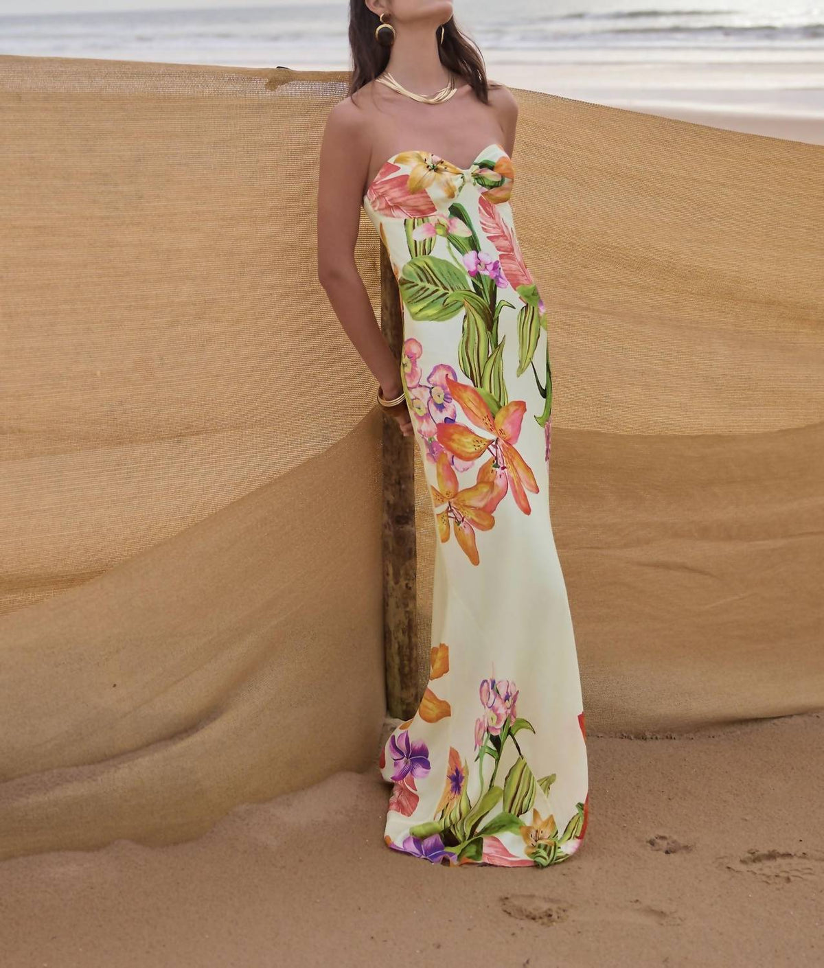 Rococo Sand - Dior Strapless Maxi Dress