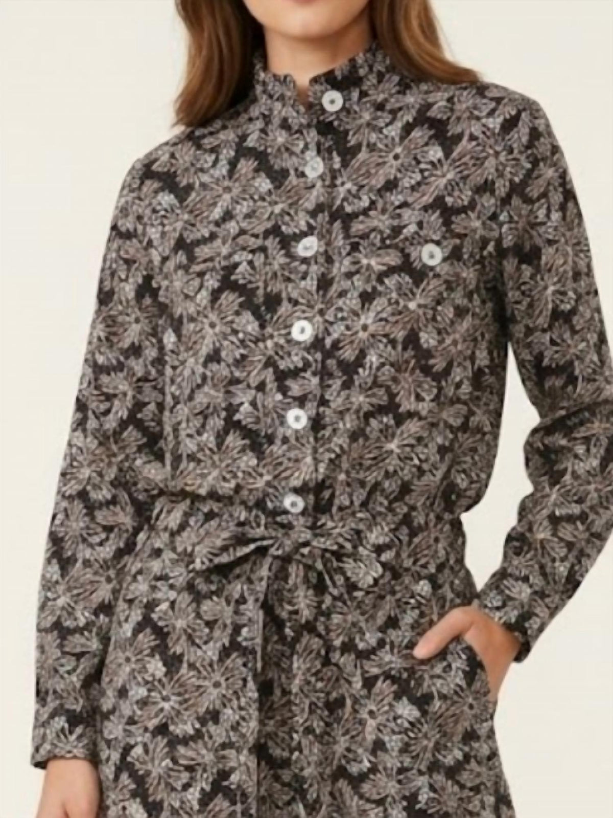 Romi The Brand - Coral Mini Button-down Front Jacket