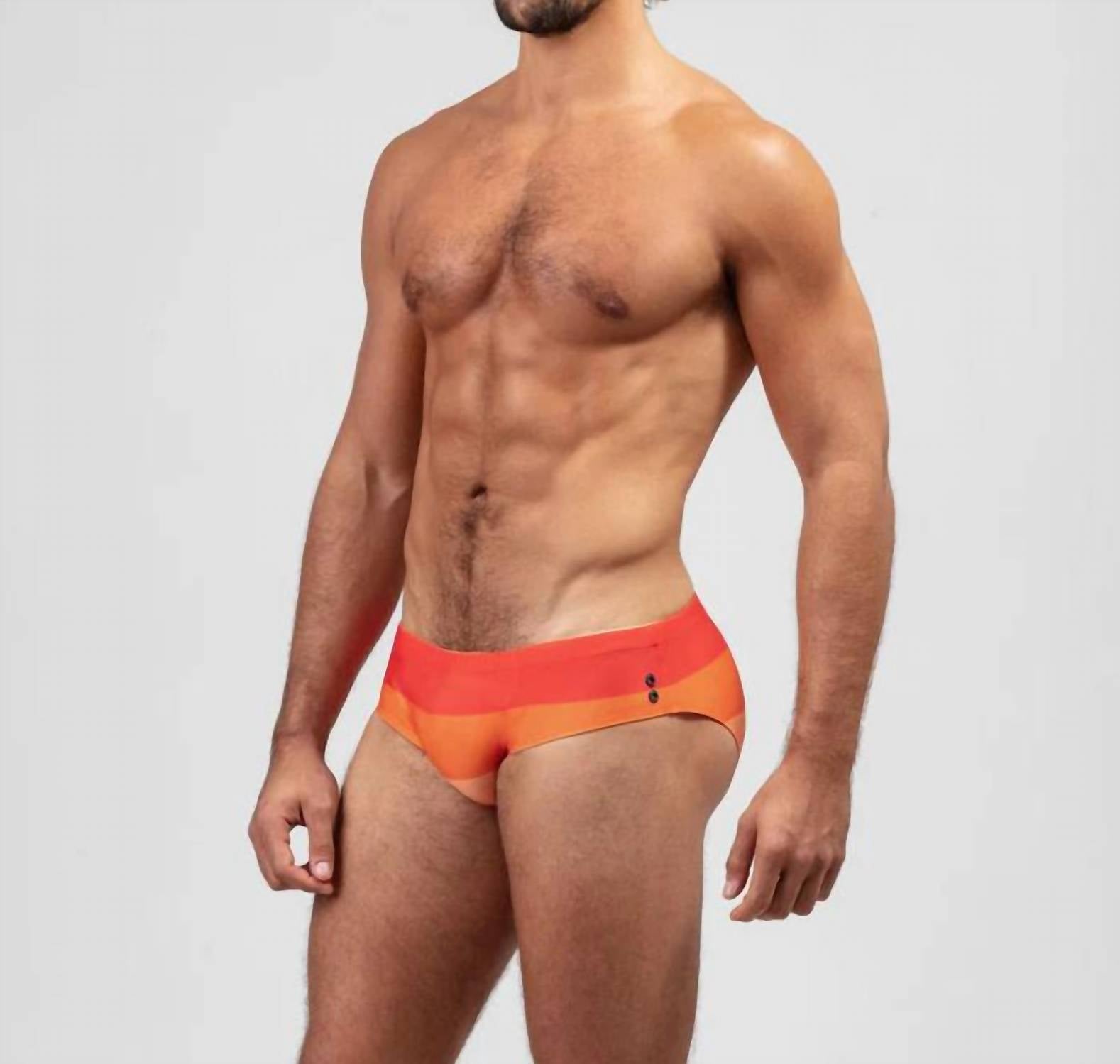 Ron Dorff - Swim Briefs Big Stripes - clothing - men - orange