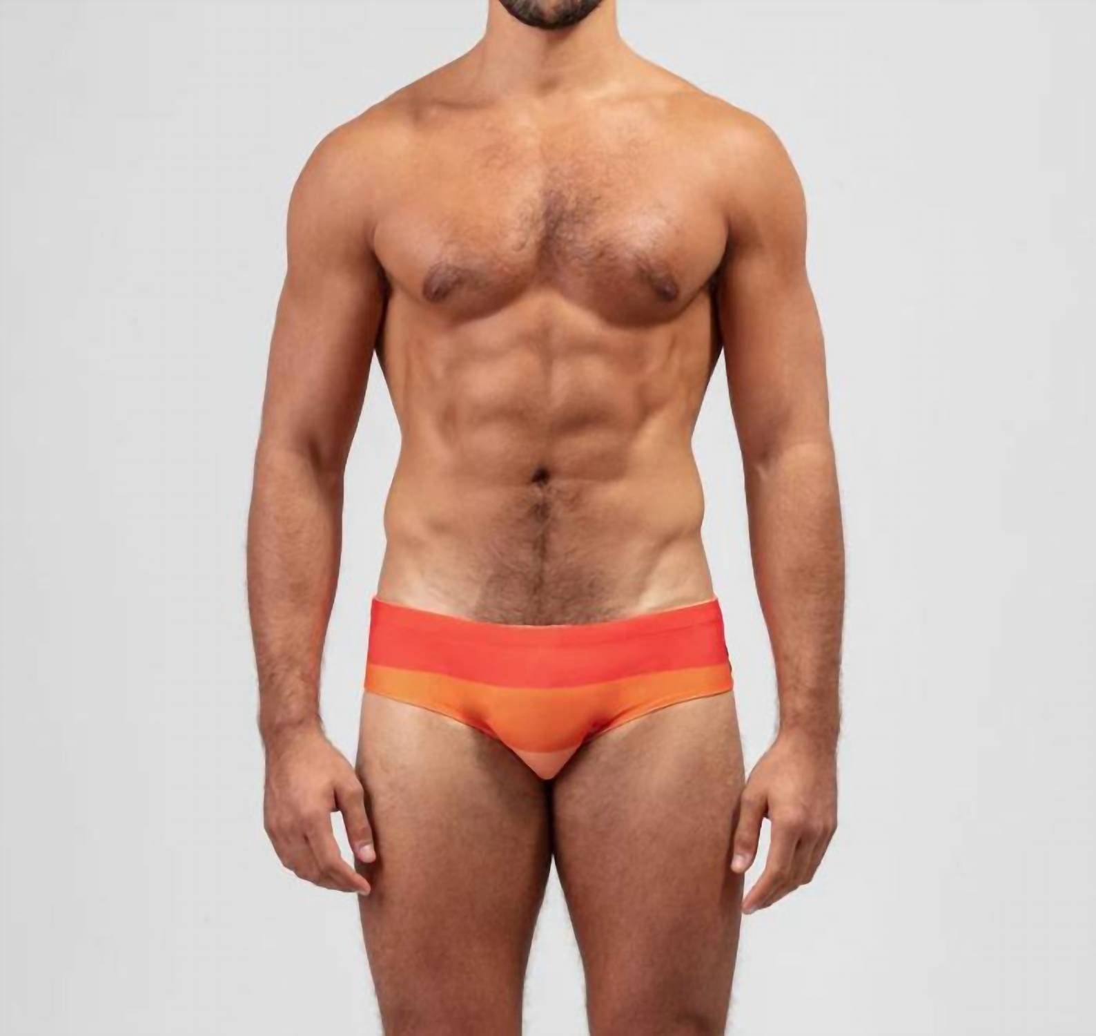Ron Dorff - Swim Briefs Big Stripes - clothing - men - orange