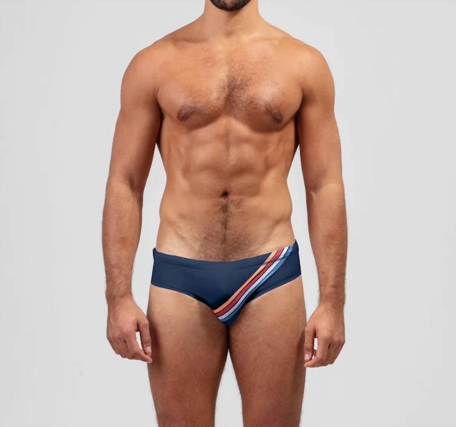 Ron Dorff - Swim Briefs Diagonal Stripes - blue - clothing - men