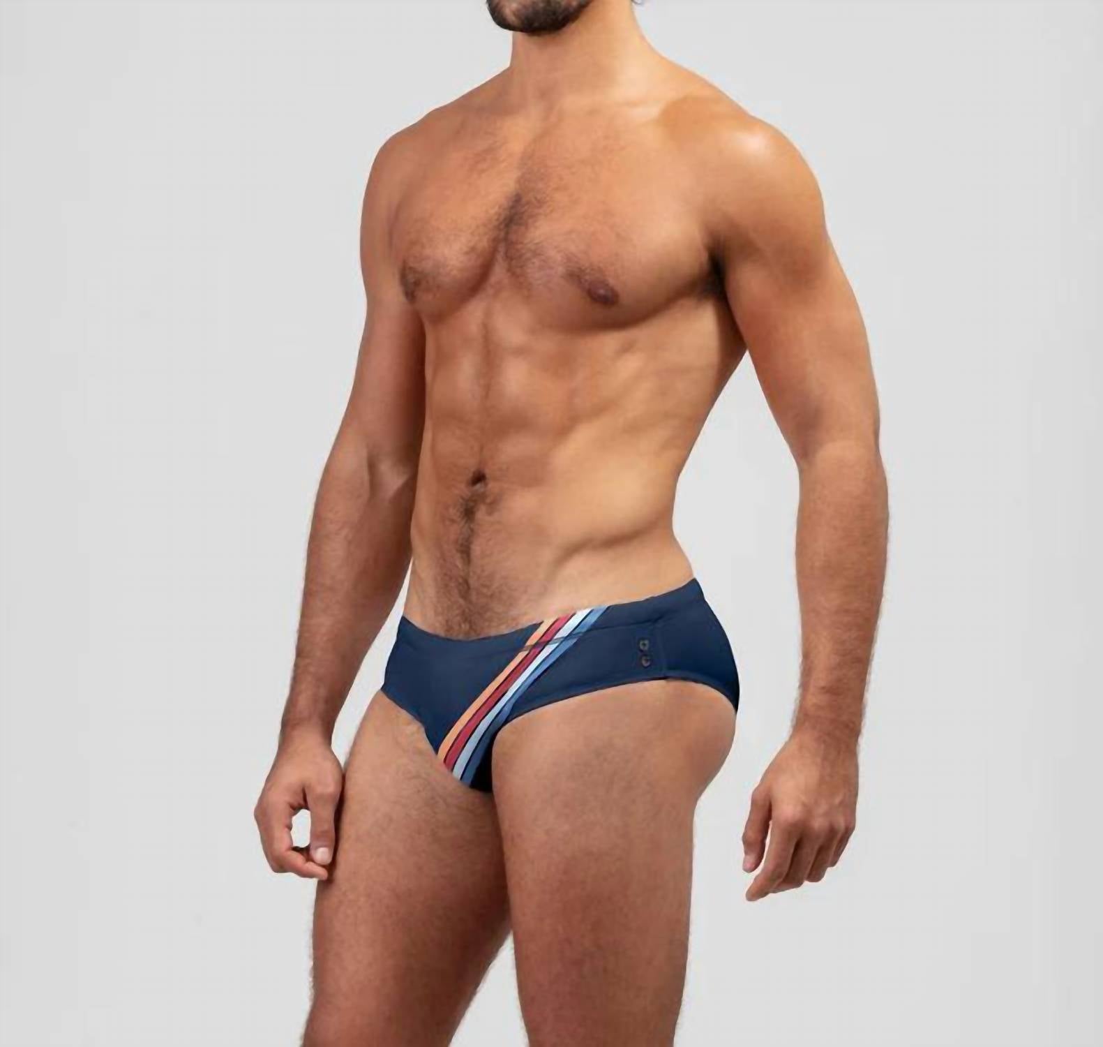 Ron Dorff - Swim Briefs Diagonal Stripes - blue - clothing - men