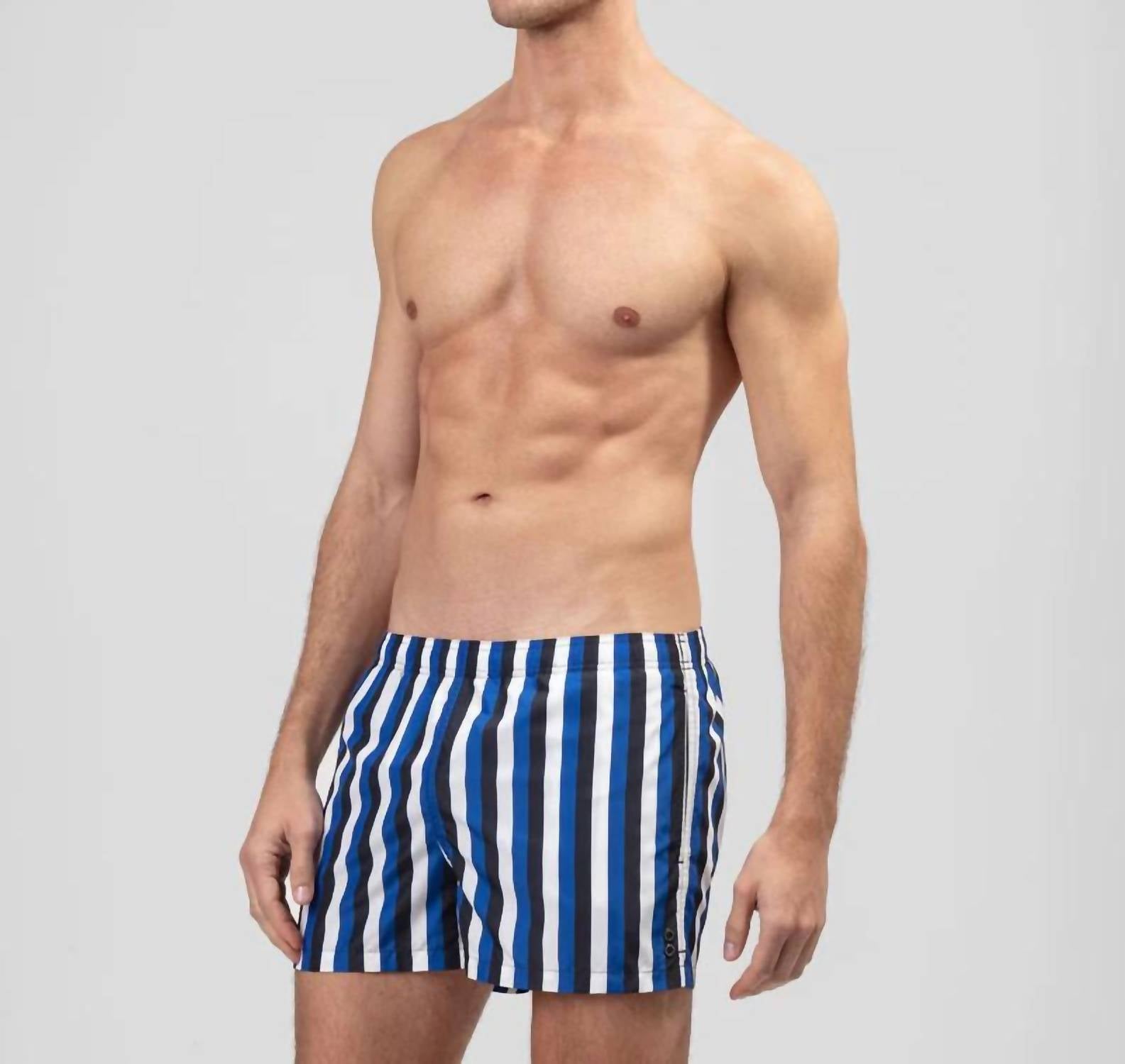 Ron Dorff - Tricolor Stripe Swim Shorts - blue - board - shorts - clothing
