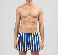 Ron Dorff - Tricolor Stripe Swim Shorts - blue - board - shorts - clothing