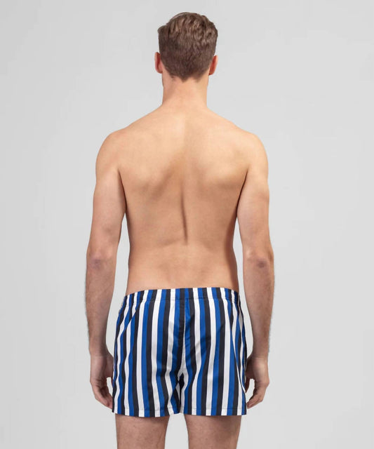 Ron Dorff - Tricolor Stripe Swim Shorts - blue - board - shorts - clothing