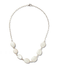 Ronda Smith - Mother Of Pearl Station Necklace - jewelry - necklaces - silver