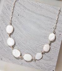 Ronda Smith - Mother Of Pearl Station Necklace - jewelry - necklaces - silver