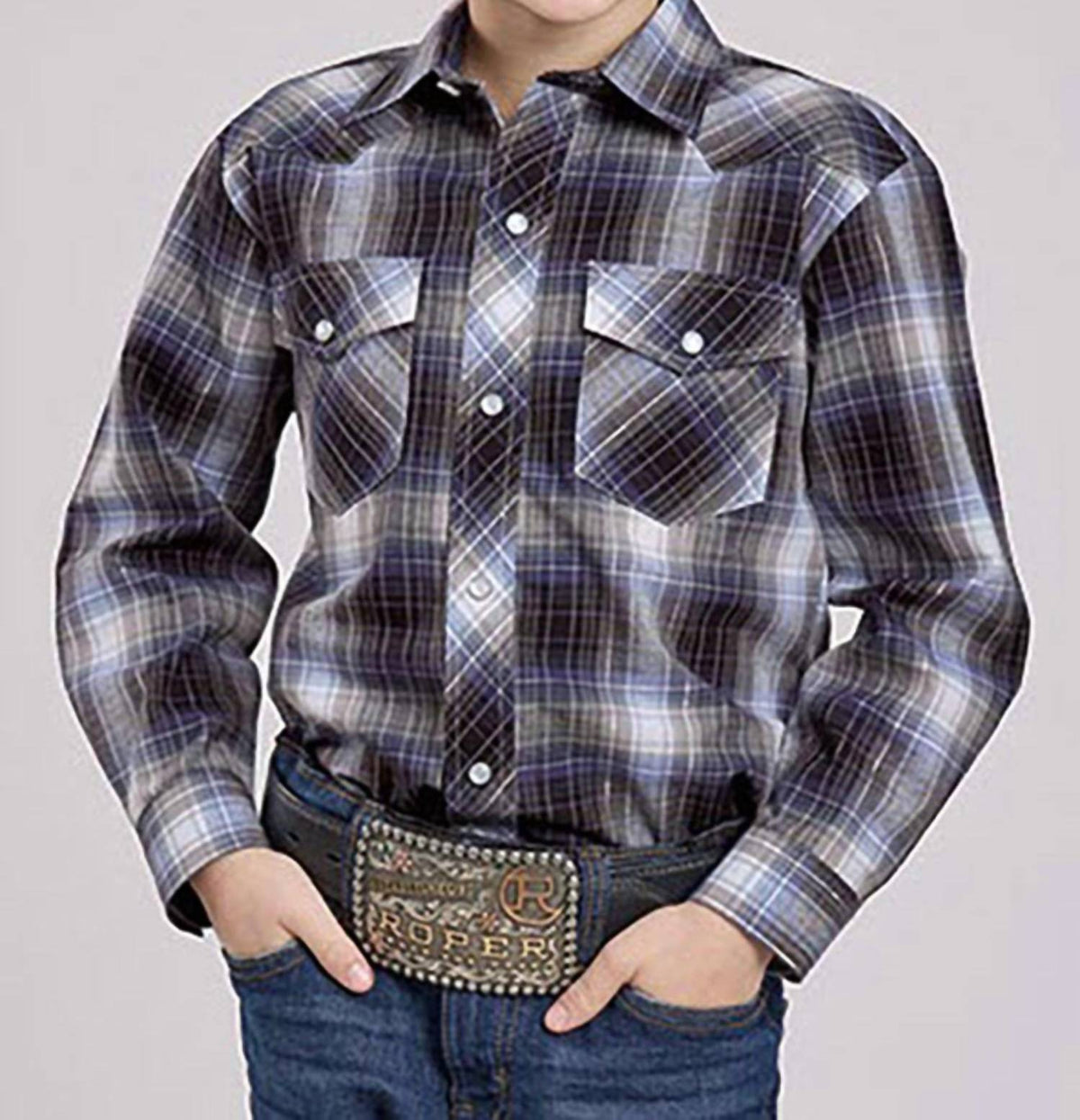 Roper - Classic Lurex Plaid Snap Western Shirt
