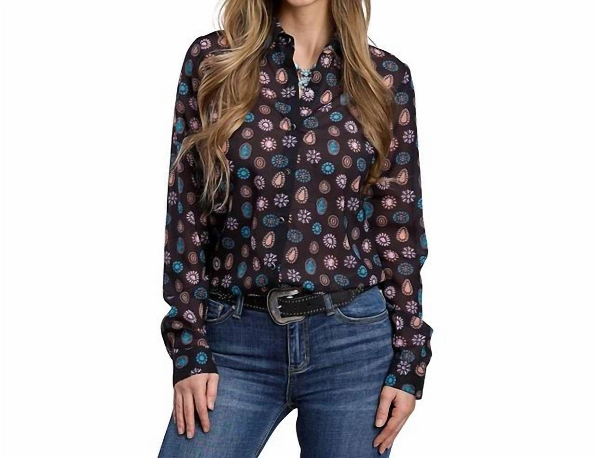 Roper - Georgette Concho Print Shirt