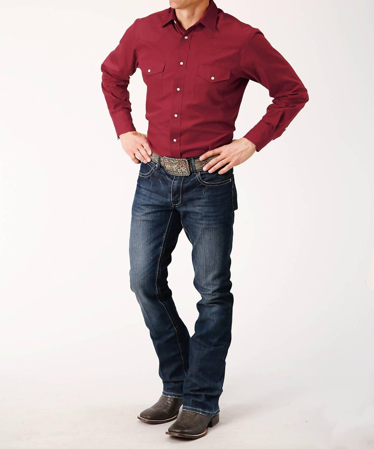 Roper - Men's Long Sleeve Snap Broadcloth Western Shirt