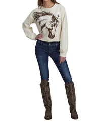 Roper - Novelty Fleece Western Pullover - animal - clothing - cotton