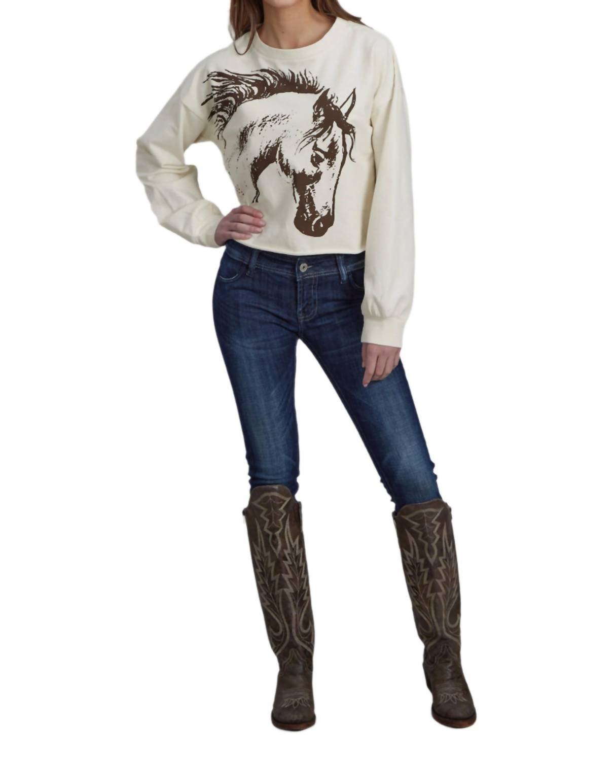 Roper - Novelty Fleece Western Pullover - animal - clothing - cotton